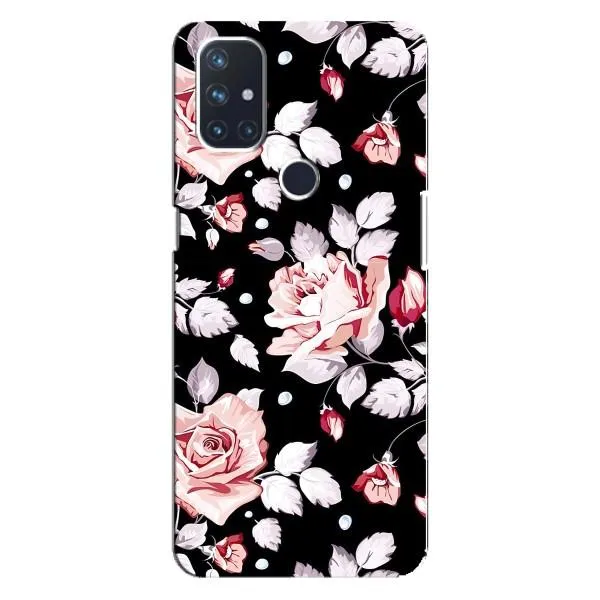 Чехол с принтом «Цветочки на черном» для OnePlus Nord N100
