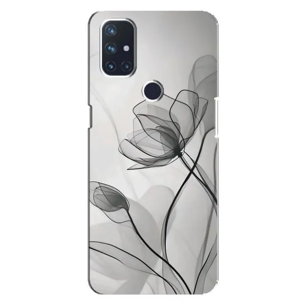 Чехол с принтом «Черные цветы» для OnePlus Nord N100