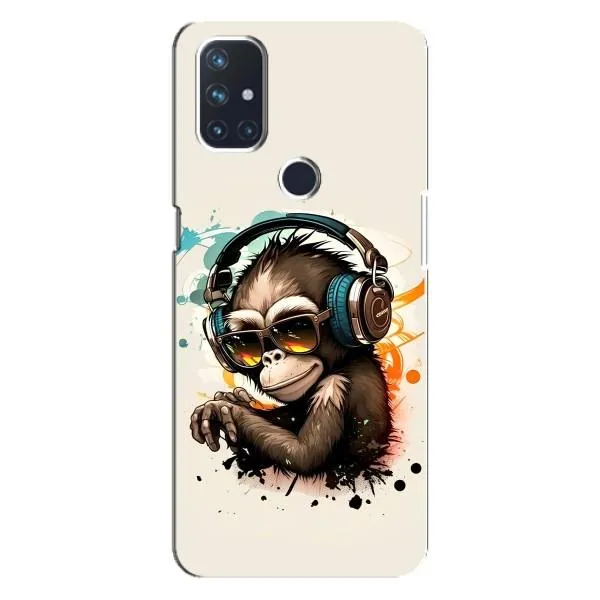 Чехол с принтом «Макака в наушниках» для OnePlus Nord 10 5G