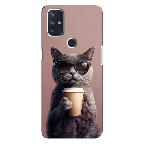 Чехол с принтом «Кот с кофе» для OnePlus Nord 10 5G