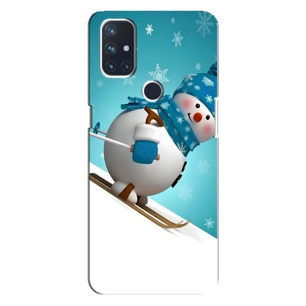 Чехол с принтом «Снеговик на лыжах» для OnePlus Nord 10 5G Чехол с принтом «Снеговик на лыжах» для OnePlus Nord 10 5G