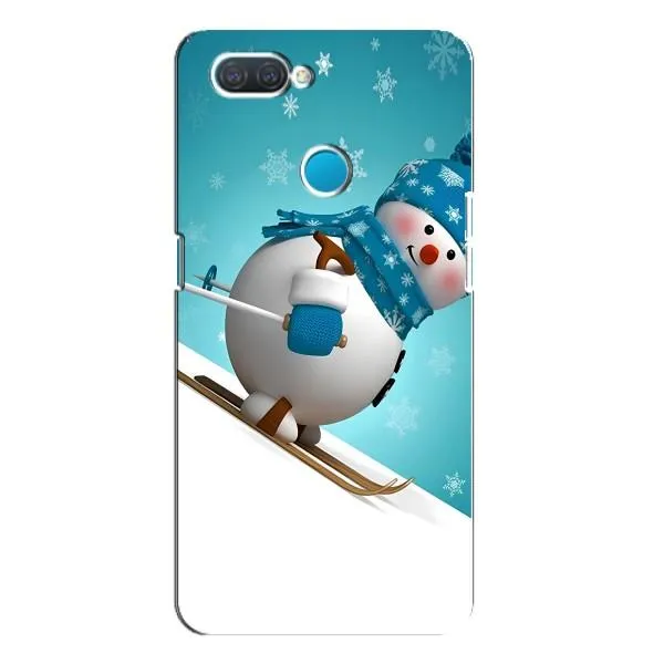 Чехол с принтом «Снеговик на лыжах» для OPPO A12