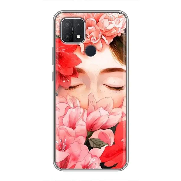 Чехол с принтом «Глаза в цветах» для OPPO A15