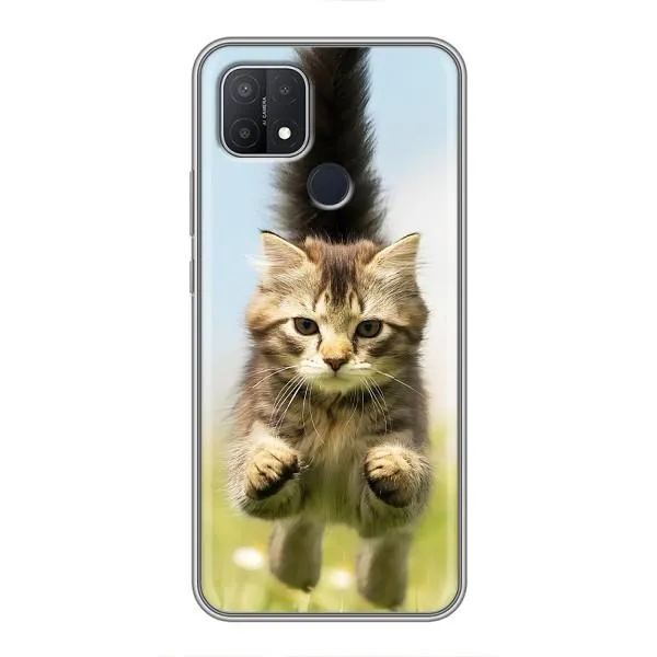 Чехол с принтом «Прыжок кота» для OPPO A15