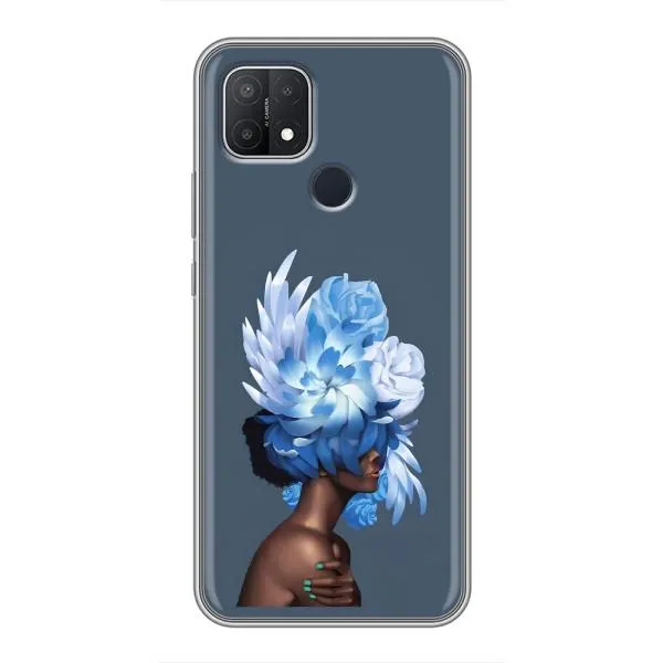 Чехол с принтом «Цветы на голове» для OPPO A15s
