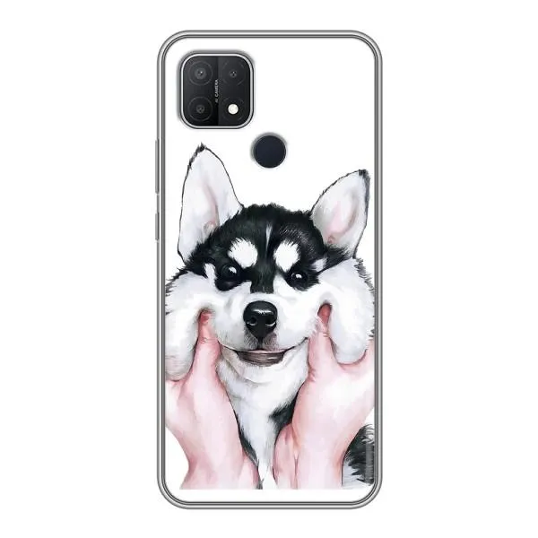 Чехол с принтом «Довольный Хаски» для OPPO A15s