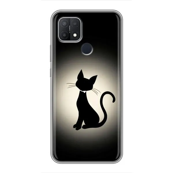 Чехол с принтом «Силуэт котика» для OPPO A15s Чехол с принтом «Силуэт котика» для OPPO A15s
