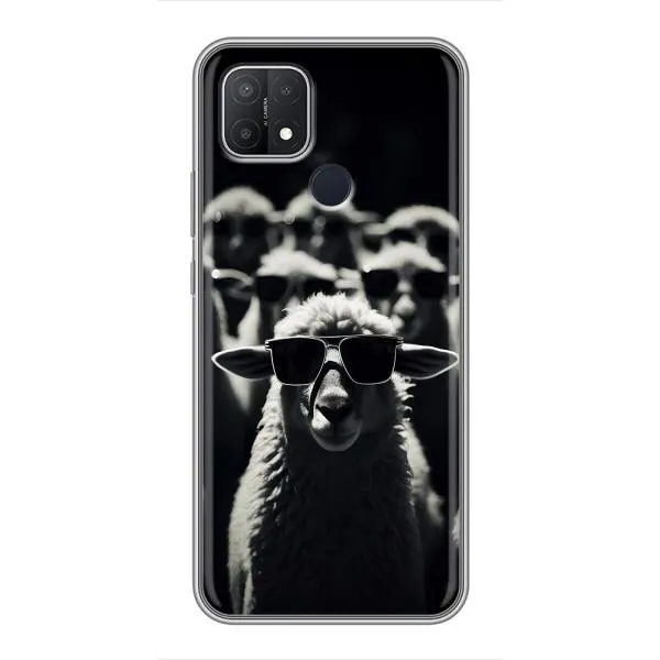 Чехол с принтом «Овечка в очках» для OPPO A15s
