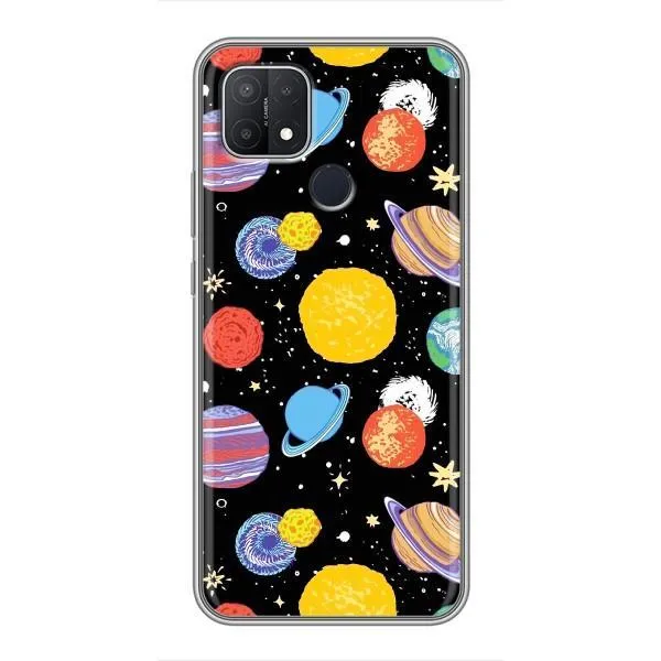 Чехол с принтом «Рисованные планеты» для OPPO A15s Чехол с принтом «Рисованные планеты» для OPPO A15s
