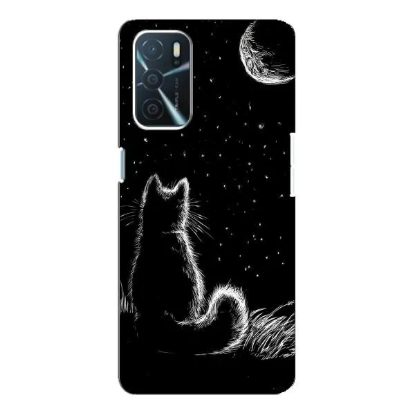 Чехол с принтом «Котик и луна» для OPPO A16 Чехол с принтом «Котик и луна» для OPPO A16
