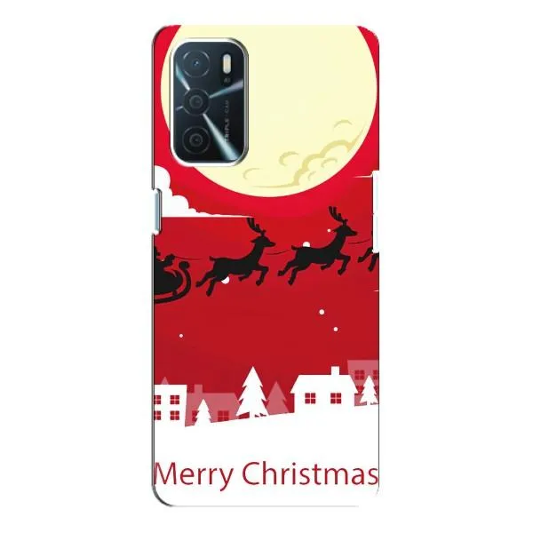 Чехол с принтом «Санта с оленями» для OPPO A16 Чехол с принтом «Санта с оленями» для OPPO A16