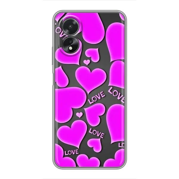 Чехол с принтом «Pink hearts» для OPPO A17