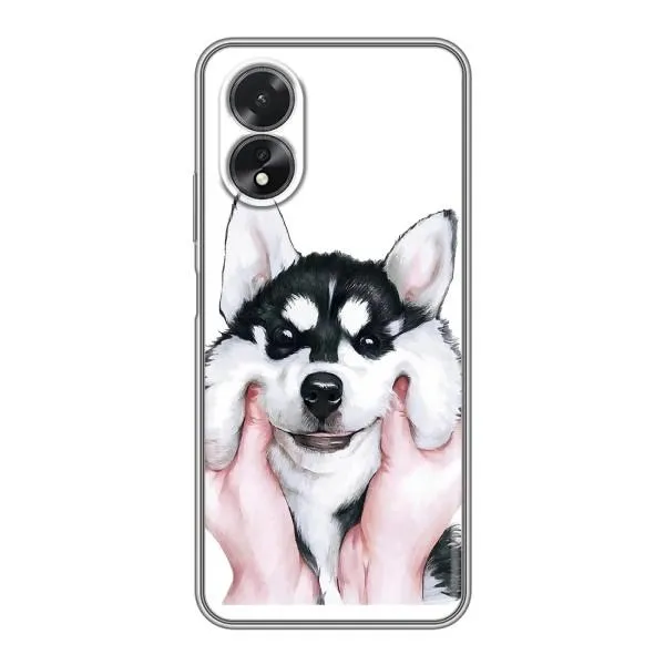 Чехол с принтом «Довольный Хаски» для OPPO A17 Чехол с принтом «Довольный Хаски» для OPPO A17
