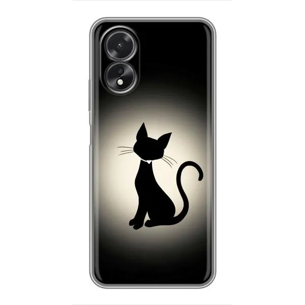 Чехол с принтом «Силуэт котика» для OPPO A17