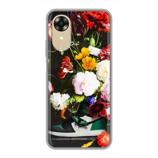 Чехол с принтом «Nike цветы» для OPPO A17k Чехол с принтом «Nike цветы» для OPPO A17k