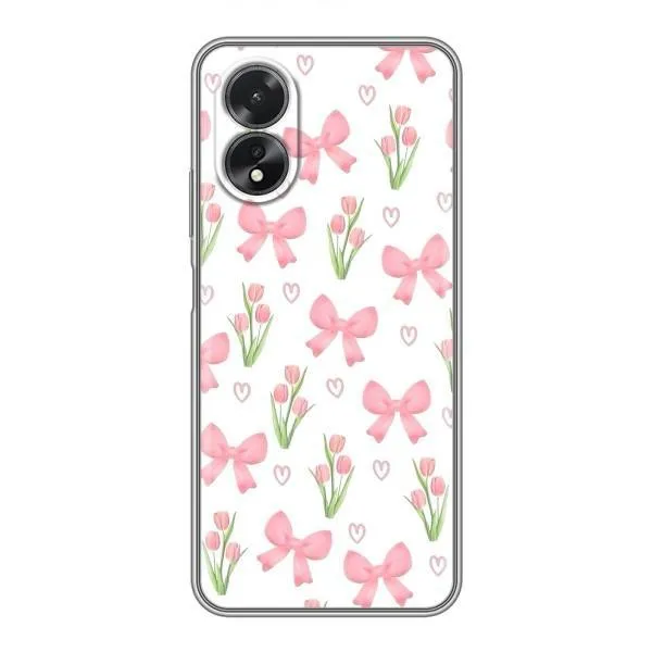 Чехол с принтом «Банты и цветы» для OPPO A18