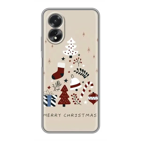 Чехол с принтом «Merry Christmas» для OPPO A18