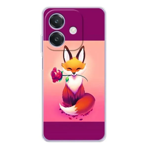 Чехол с принтом «Лисичка с розочкой» для OPPO A3
