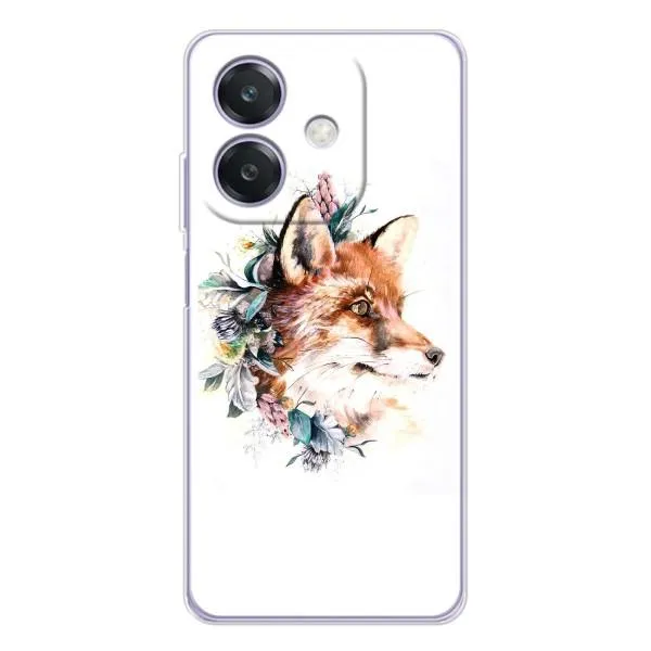 Чехол с принтом «Лисичка в цветочках» для OPPO A3