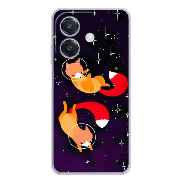 Чехол с принтом «Лисички космонавты» для OPPO A3