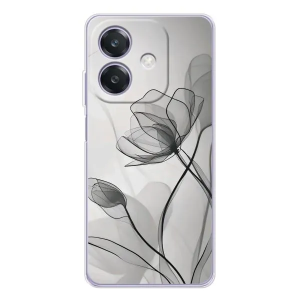 Чехол с принтом «Черные цветы» для OPPO A3 Чехол с принтом «Черные цветы» для OPPO A3