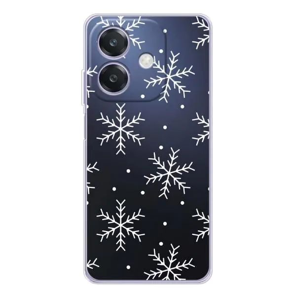 Чехол с принтом «Белые снежинки» для OPPO A3 Чехол с принтом «Белые снежинки» для OPPO A3