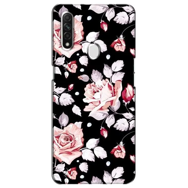 Чехол с принтом «Цветочки на черном» для OPPO A31