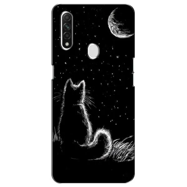 Чехол с принтом «Котик и луна» для OPPO A31