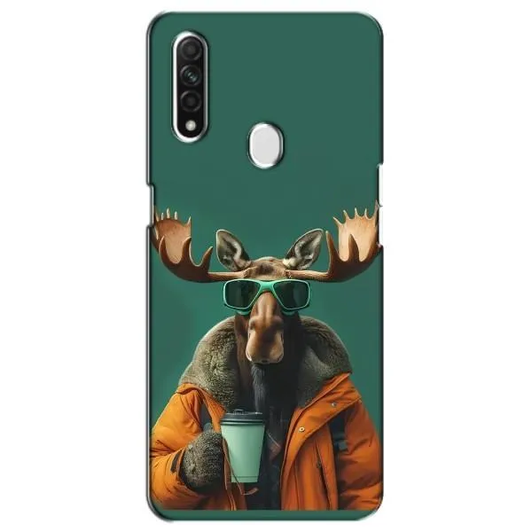 Чехол с принтом «Лось с кофе» для OPPO A31