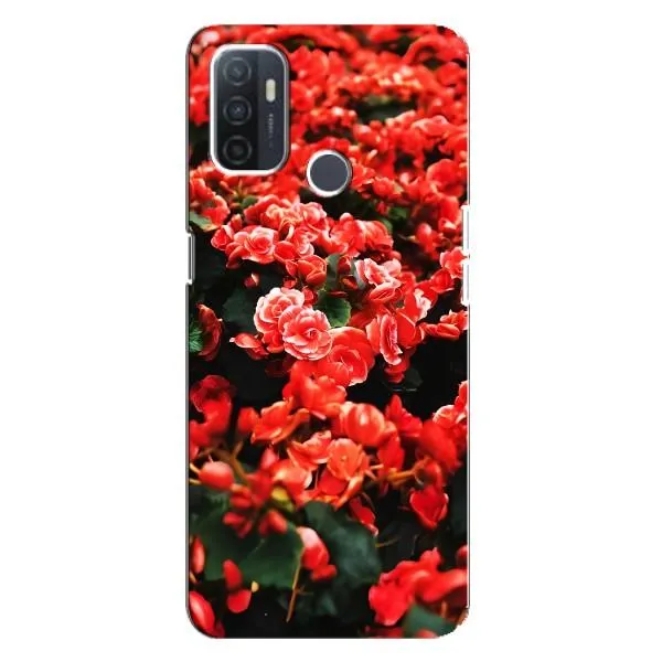 Чехол с принтом «Цветы красные» для OPPO A32