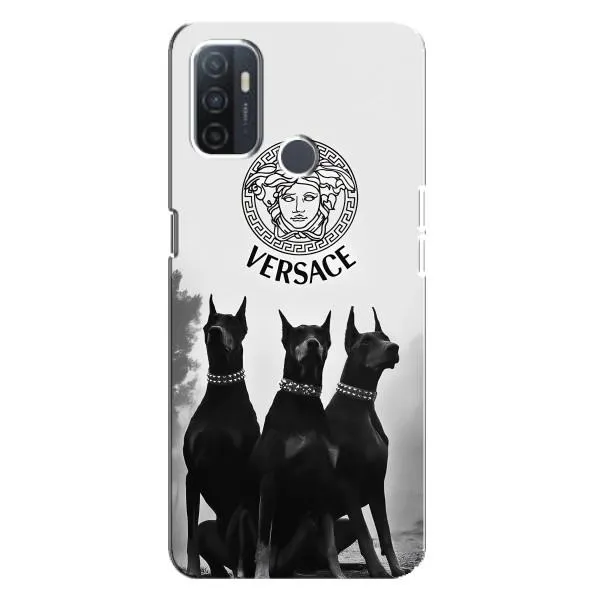 Чехол с принтом «Доберман Версаче» для OPPO A32