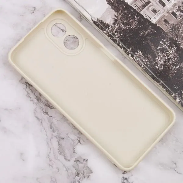 Силиконовый чехол Candy Full Camera для Oppo A38 / A18 — Бежевый — фото 3