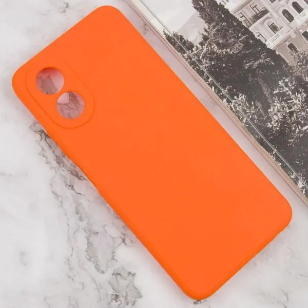 Силиконовый чехол Candy Full Camera для Oppo A38 / A18 — Оранжевый — фото 2