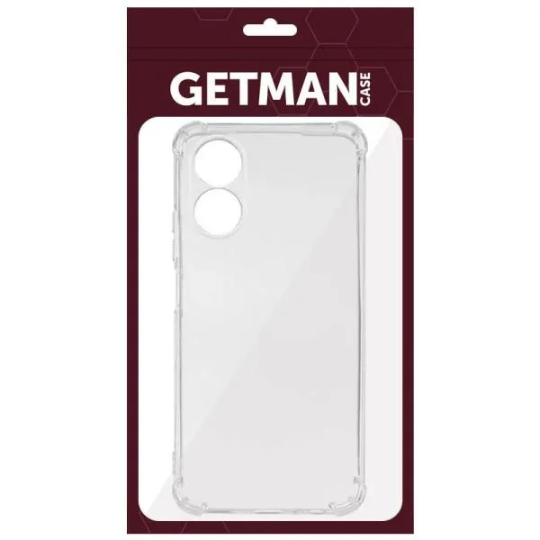 TPU чехол GETMAN Ease logo усиленные углы Full Camera для Oppo A38 / A18 — Прозрачный — фото 5