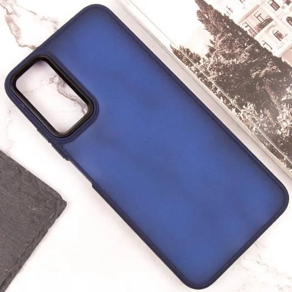 Чехол TPU+PC Lyon Frosted для Oppo A38 / A18 — Темно-синий — фото 4