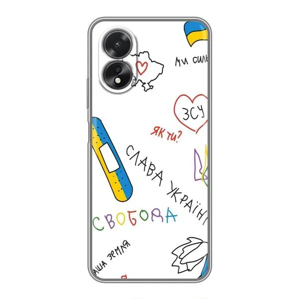 Чехол с принтом «Стикер» для OPPO A38
