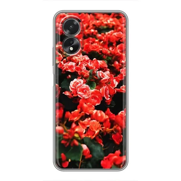 Чохол з принтом «Квіти червоні» для OPPO A38 Чохол з принтом «Квіти червоні» для OPPO A38