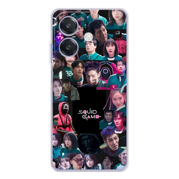 Чехол с принтом «Коллаж Игра кальмара» для OPPO A40m