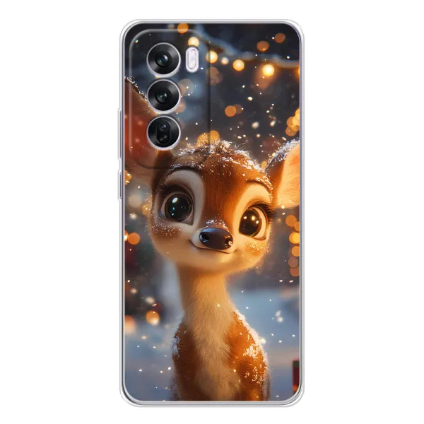 Чехол с принтом «Олененок среди гирлянд» для OPPO A5 5G