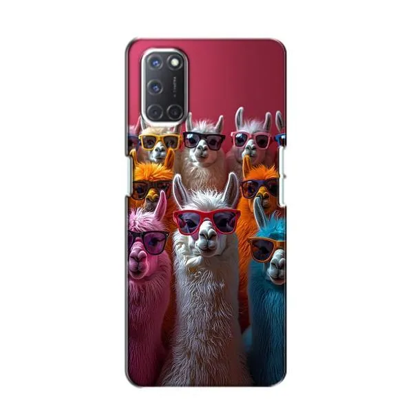 Чехол с принтом «Ламы в очках» для OPPO A52