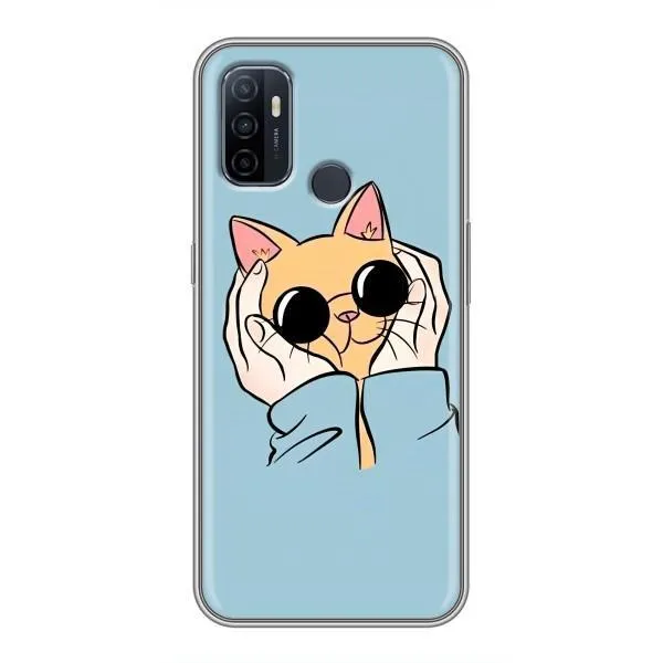 Чехол с принтом «Котик в очках» для OPPO A53