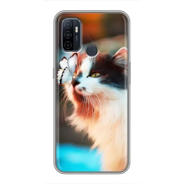 Чехол с принтом «Котик с бабочкой» для OPPO A53