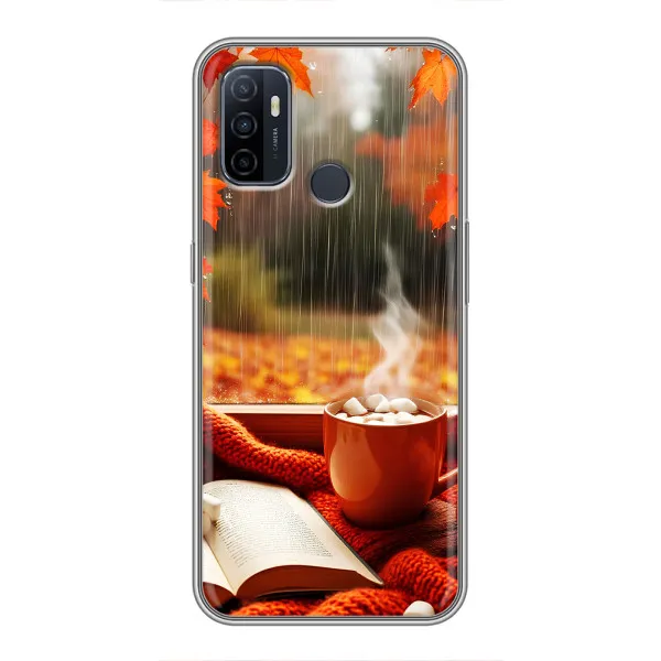 Чохол з принтом «Кава і дощ» для OPPO A53