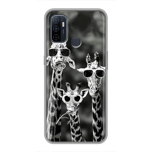Чехол с принтом «Жирафы в очках» для OPPO A53