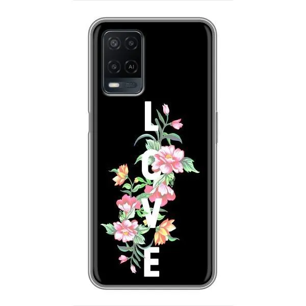 Чехол с принтом «Цветы LOVE» для OPPO A54