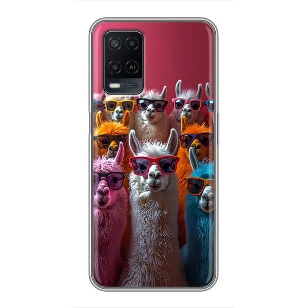 Чехол с принтом «Ламы в очках» для OPPO A54 Чехол с принтом «Ламы в очках» для OPPO A54