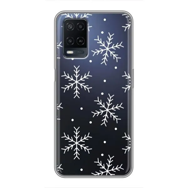 Чехол с принтом «Белые снежинки» для OPPO A54 Чехол с принтом «Белые снежинки» для OPPO A54