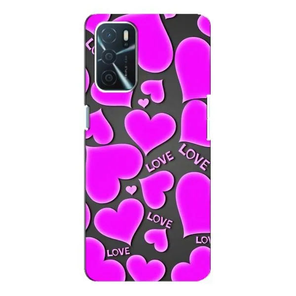 Чохол з принтом «Pink hearts» для OPPO A54s
