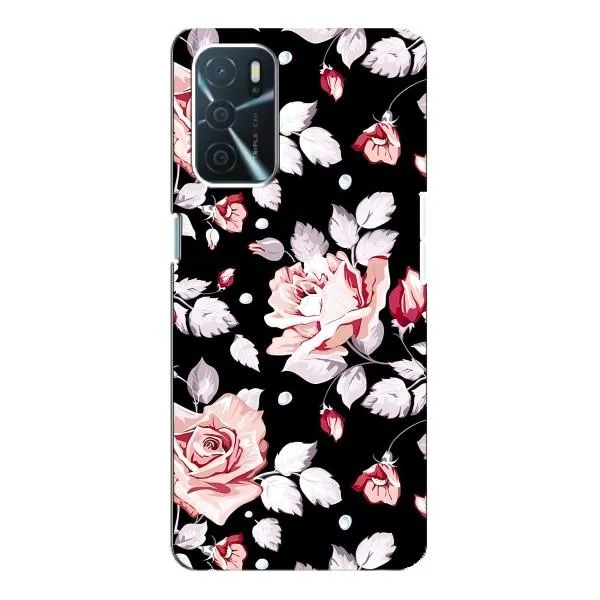 Чехол с принтом «Цветочки на черном» для OPPO A54s