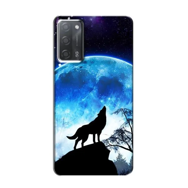 Чехол с принтом «Волк на луну» для OPPO A55